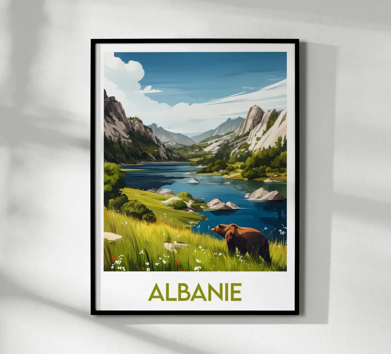 Affiche Albanie poster con telaio in legno da Frame the World