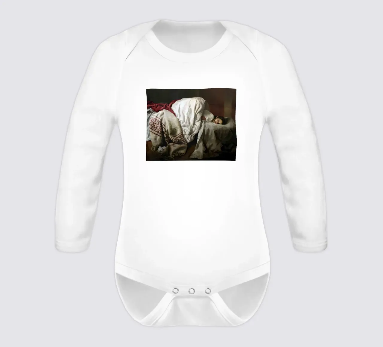 Guillermo Lorca Sleeping Nati long-sleeve baby romper by Birgitart