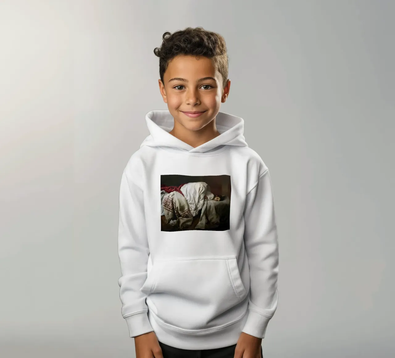 Guillermo Lorca slapende Nati kinder hoodie van Birgitart
