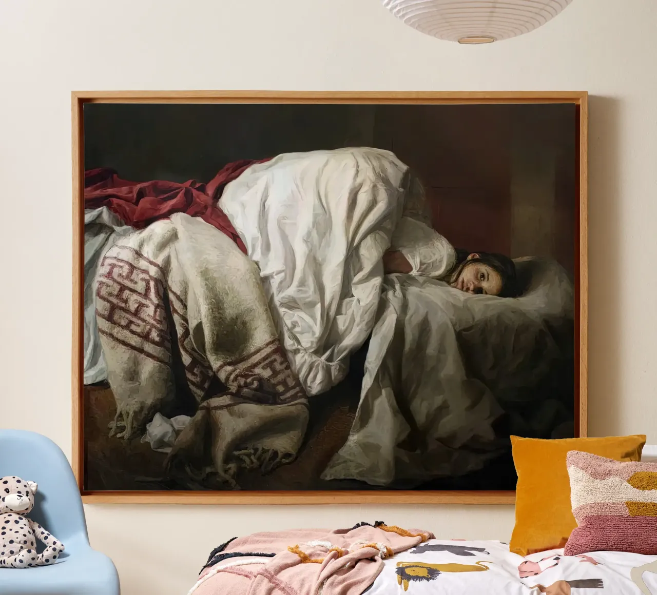 Guillermo Lorca addormentato Nati tela con Cornice a cassetta da Birgitart