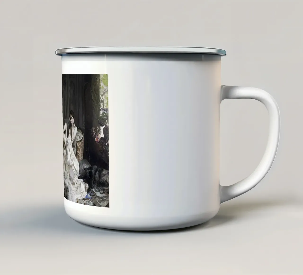 Guillermo Lorca Sade e i cani tazza in smalto da Birgitart