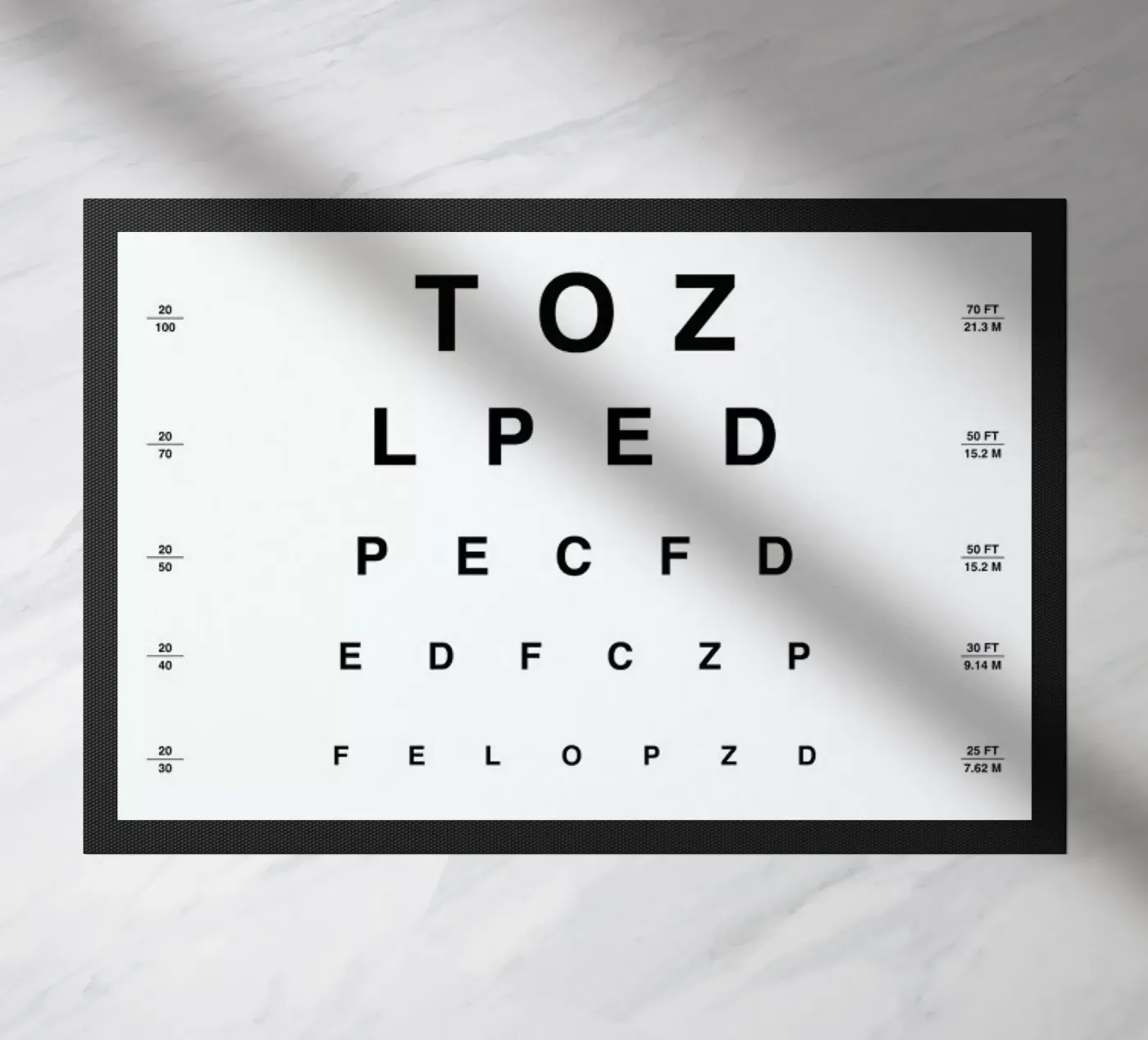 Eye Chart doormat by daylight design studio