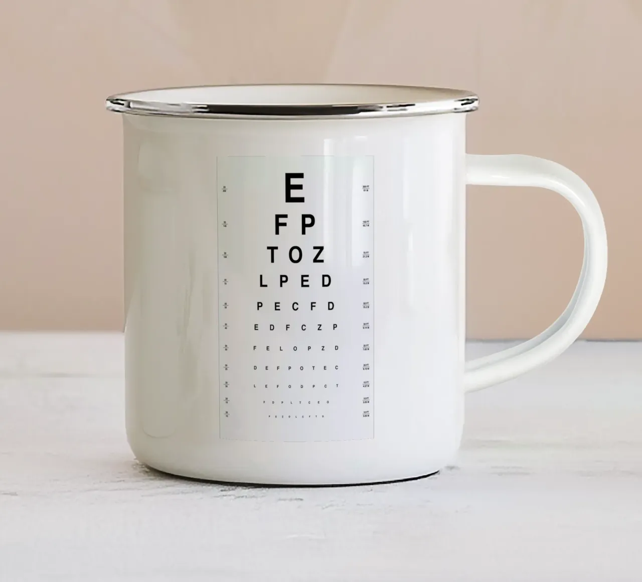 Eye Chart tazza in smalto da daylight design studio