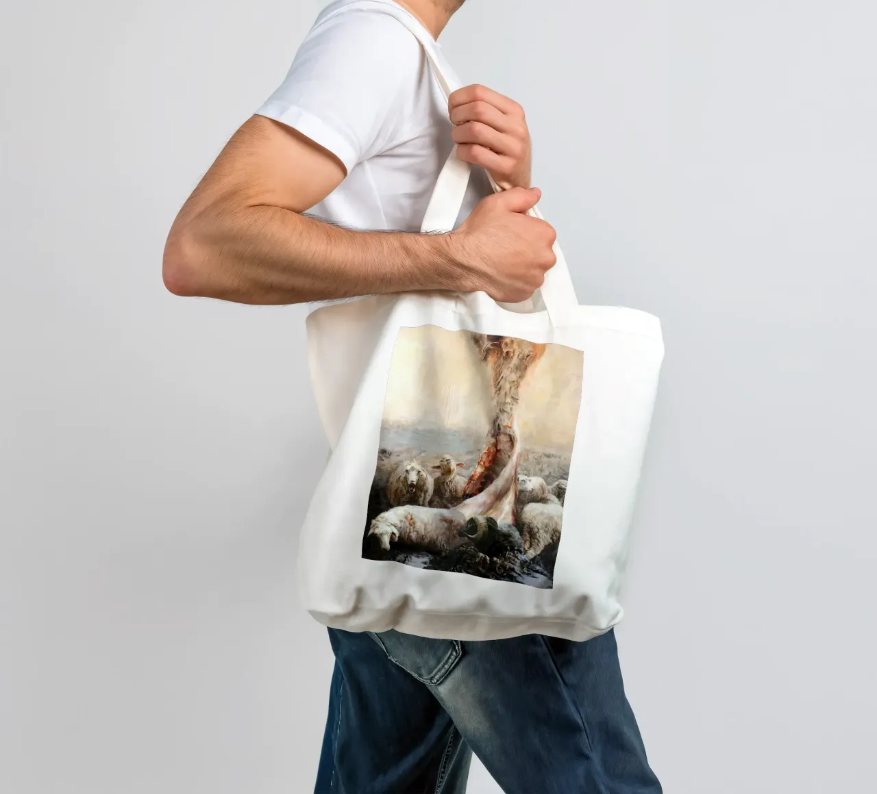 Guillermo Lorca The Sheep borsa in juta da Birgitart