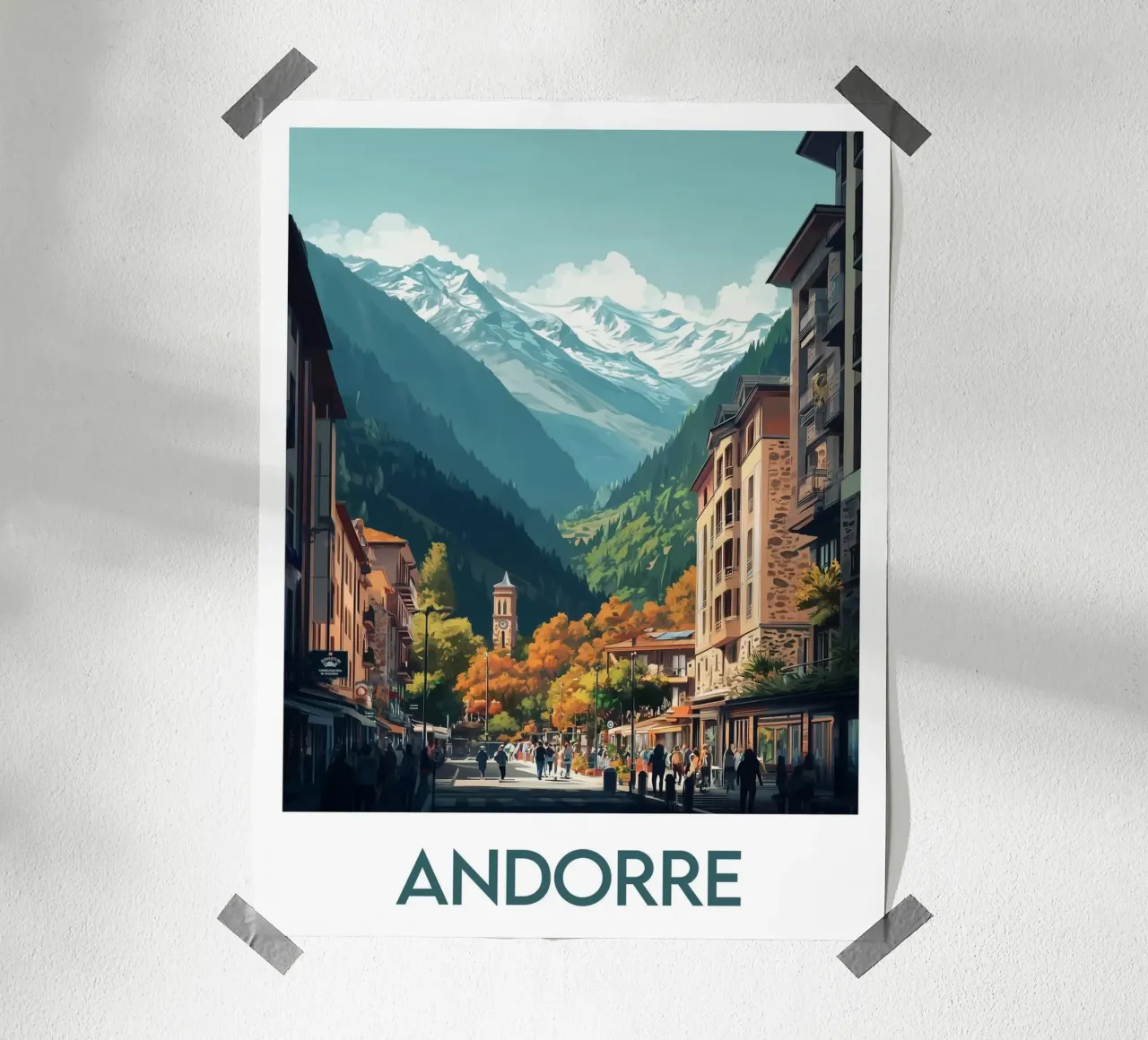 Affiche Andorre carta hahnemühle da Frame the World
