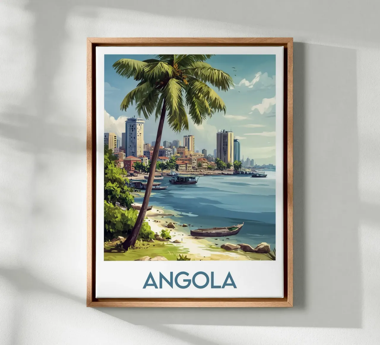 Affiche Angola tela con Cornice a cassetta da Frame the World