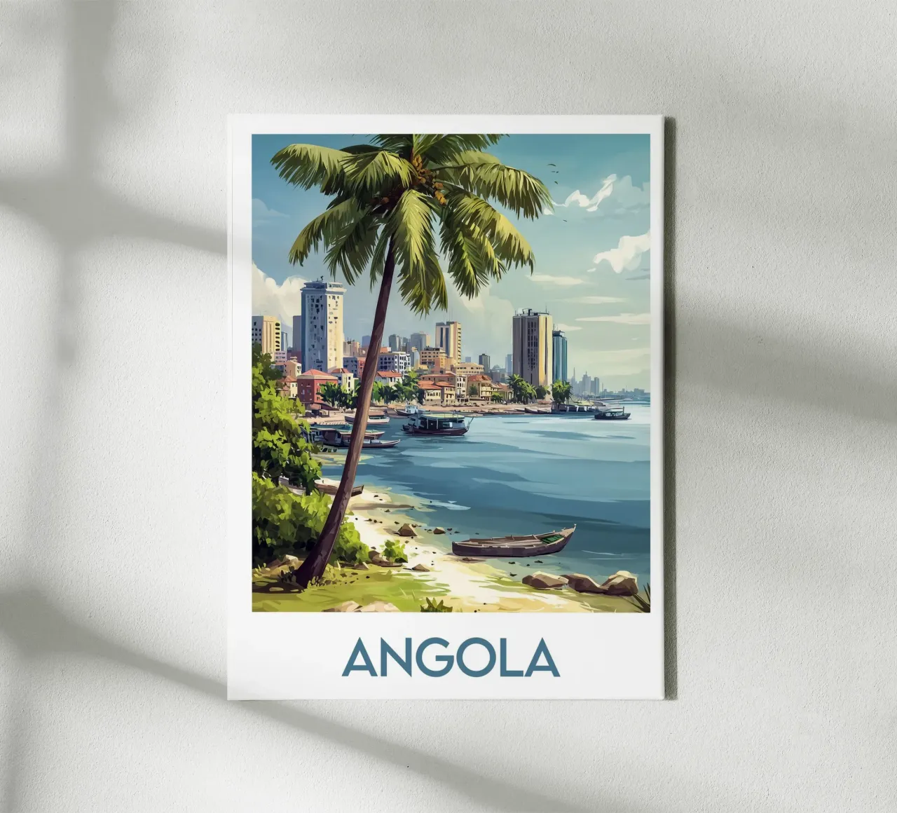 Affiche Angola tela con Cornice a cassetta da Frame the World