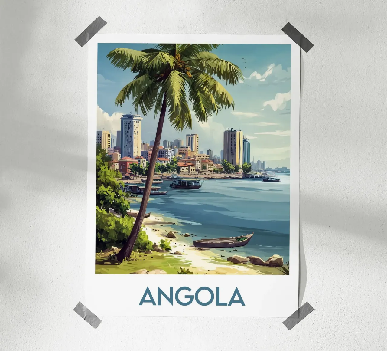 Affiche Angola poster con telaio in alluminio da Frame the World