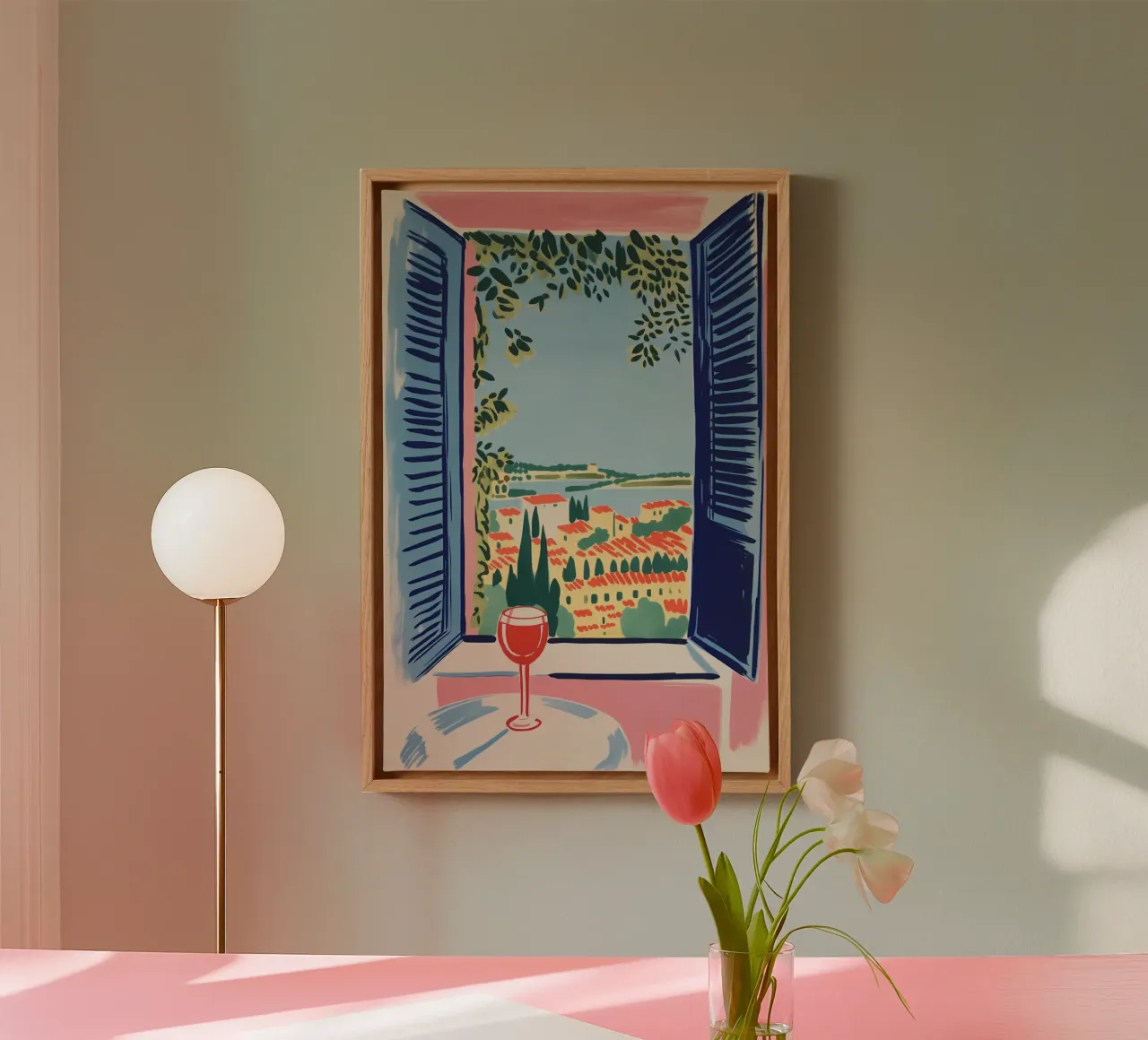 The window facing south | Holiday memory canvas with Floater frame by Autofocus