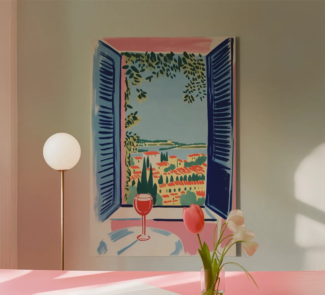 The window facing south | Holiday memory canvas with Floater frame by Autofocus