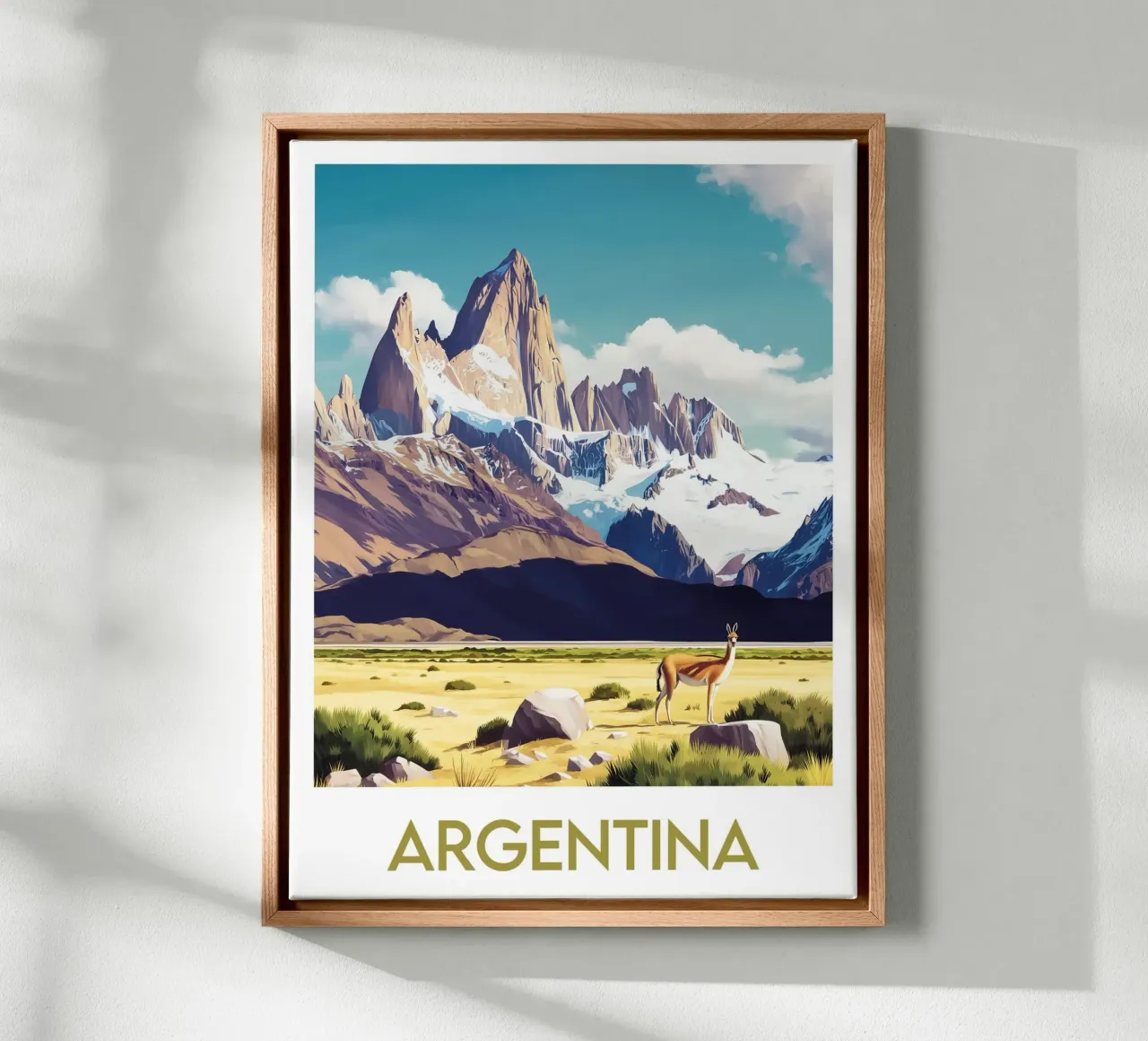 Argentinische Affichen Leinwand mit Schattenfugenrahmen von Frame the World