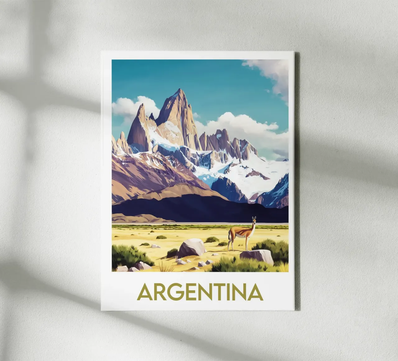 Argentinische Affichen Leinwand mit Schattenfugenrahmen von Frame the World