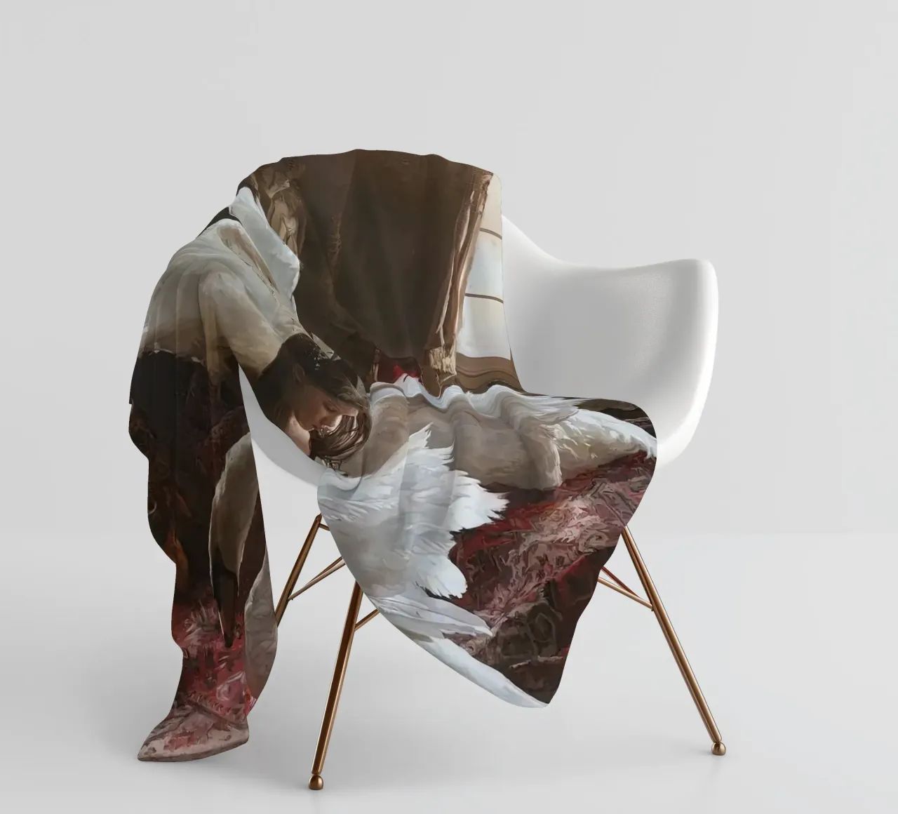 Guillermo Lorca Sophie e i cigni coperta in pile da Birgitart