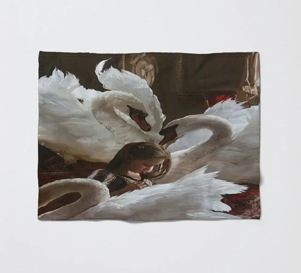 Guillermo Lorca Sophie e i cigni coperta in pile da Birgitart