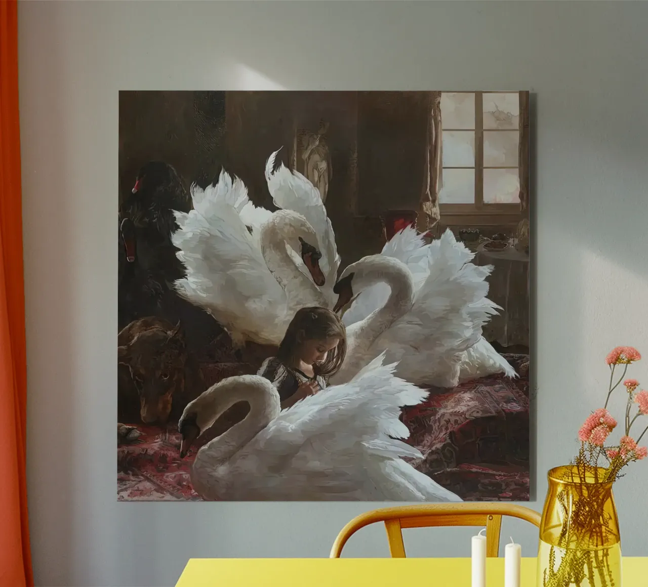 Guillermo Lorca Sophie e i cigni alluminio dibond da Birgitart