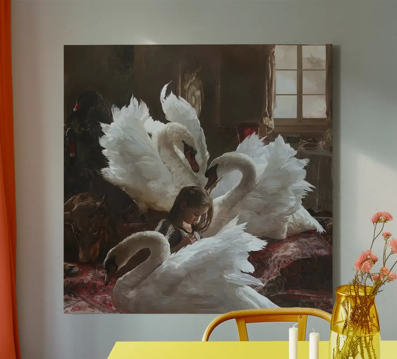 Guillermo Lorca Sophie and the Swans canvas by Birgitart