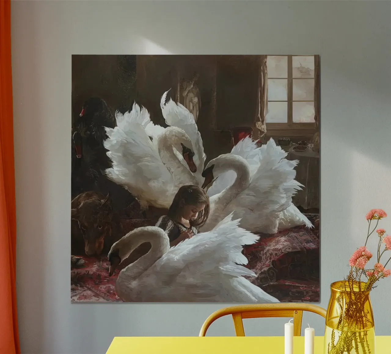 Guillermo Lorca Sophie e i cigni carta hahnemühle da Birgitart