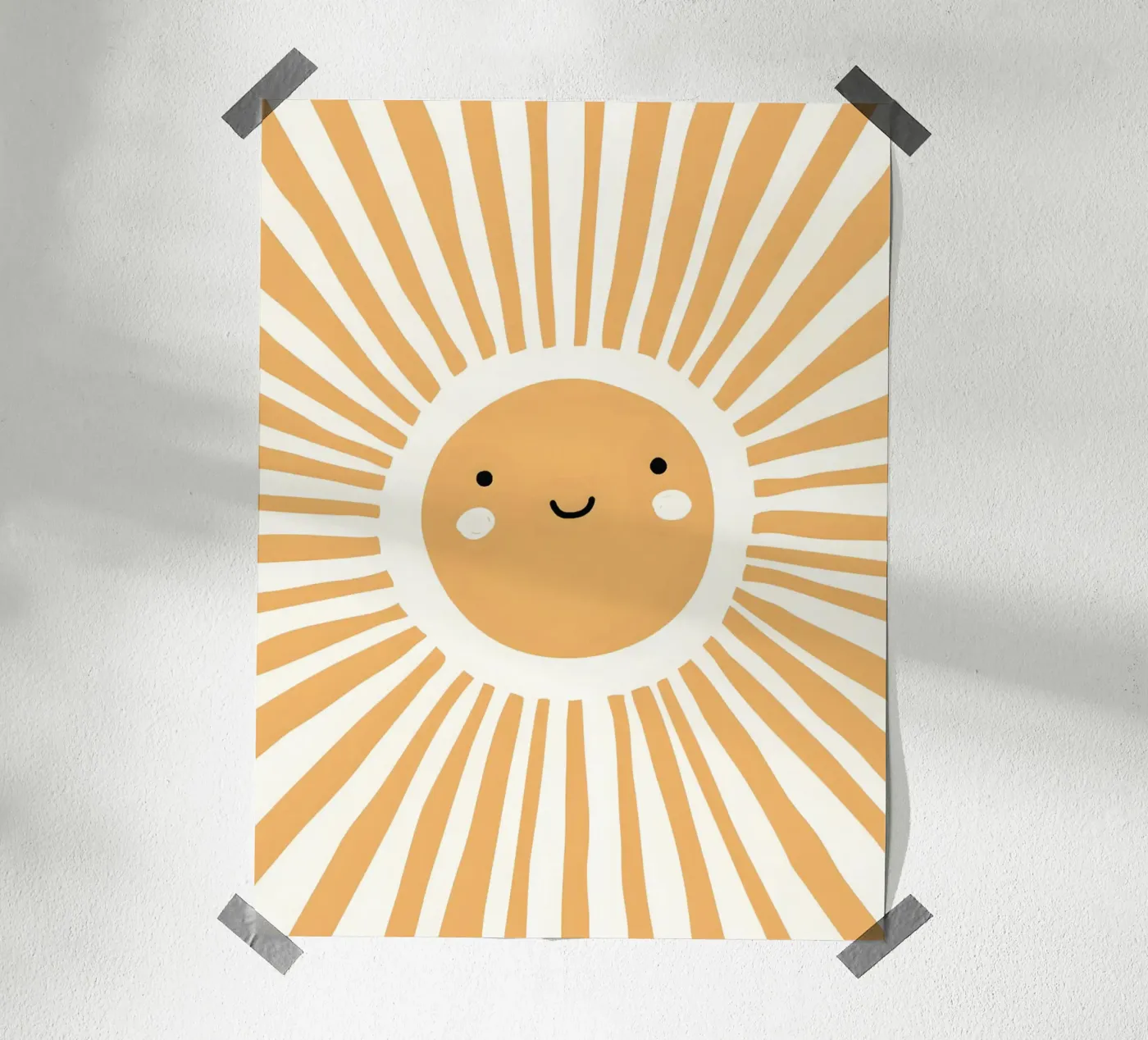 Sun Ray Print, Kids Wall Art, Nursery Print poster by Little Lola