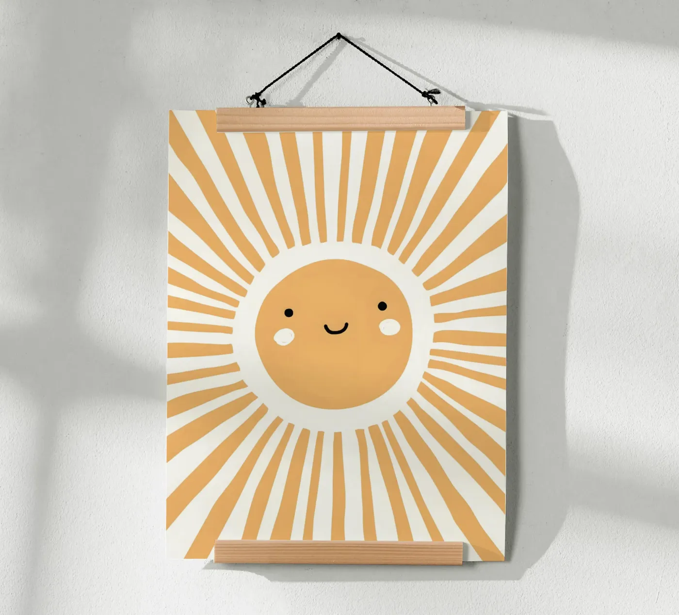Sun Ray Print, Kids Wall Art, Nursery Print poster by Little Lola