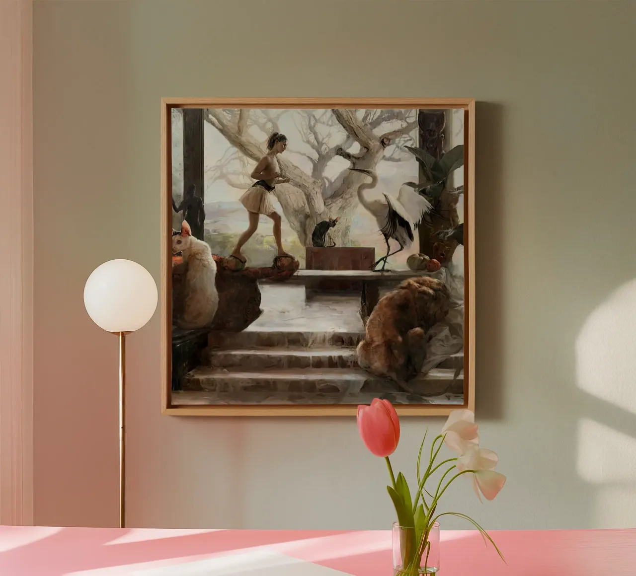 Guillermo Lorca De ontmoeting canvas met Baklijst van Birgitart