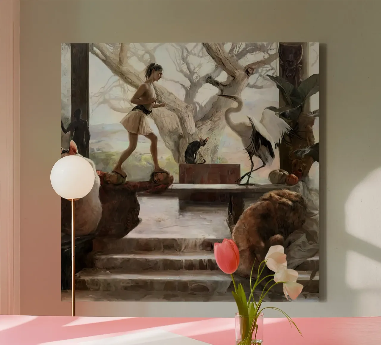 Guillermo Lorca De ontmoeting canvas met Baklijst van Birgitart