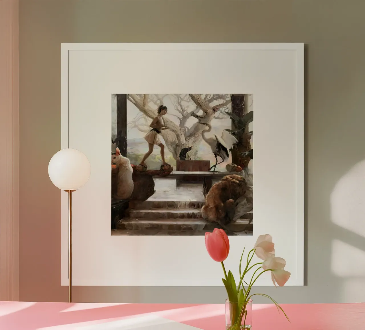 Guillermo Lorca L'incontro poster con telaio in plastica da Birgitart