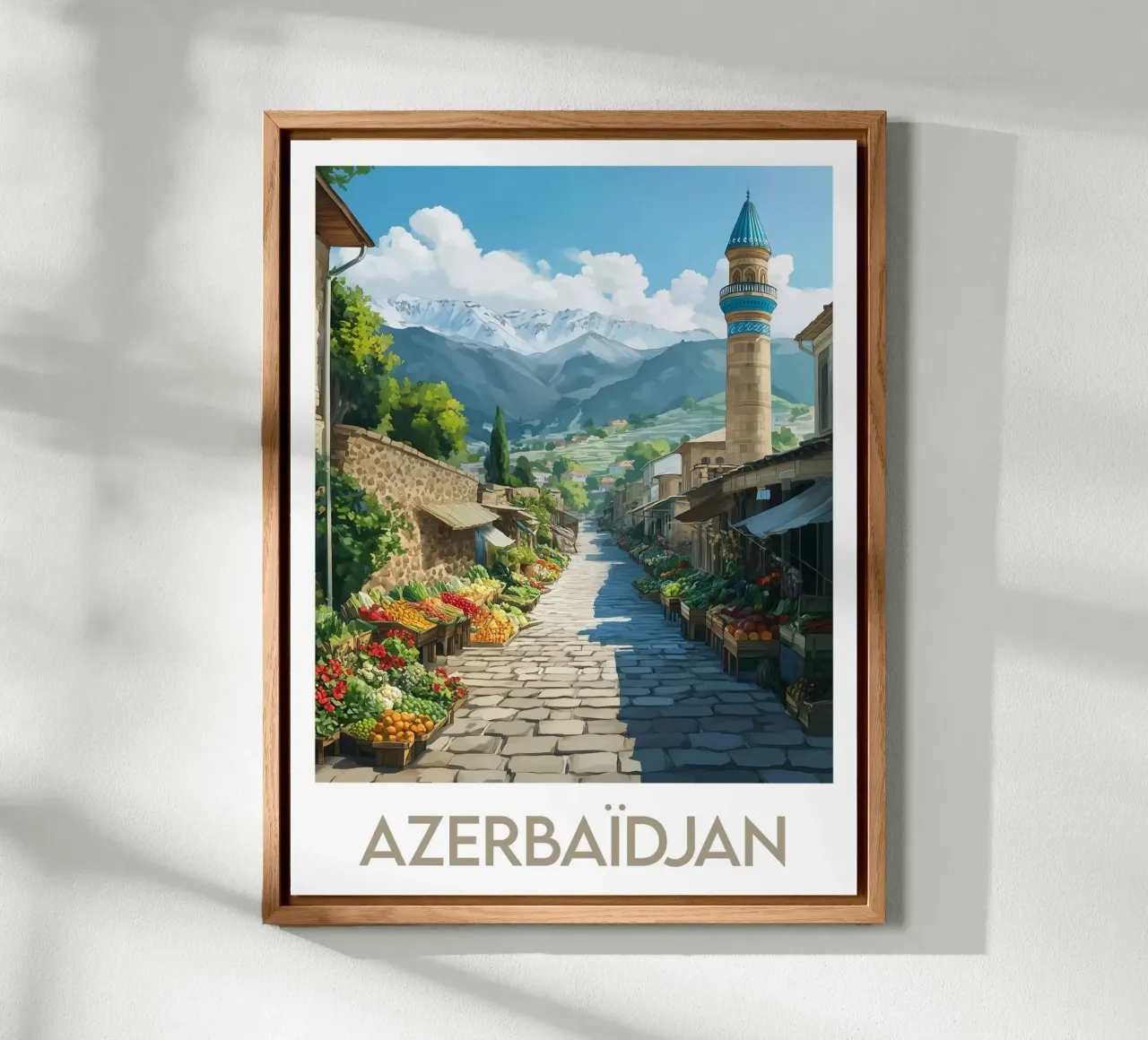 Poster dell'Azerbaigian alluminio dibond da Frame the World