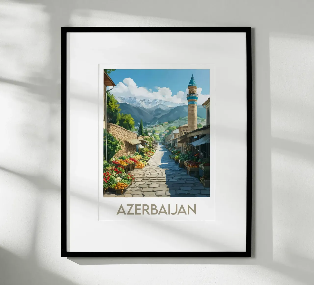 Poster dell'Azerbaigian carta hahnemühle da Frame the World