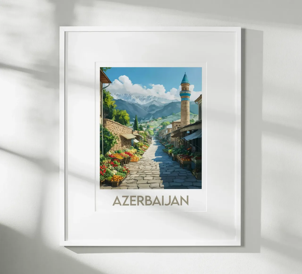 Poster dell'Azerbaigian carta hahnemühle da Frame the World