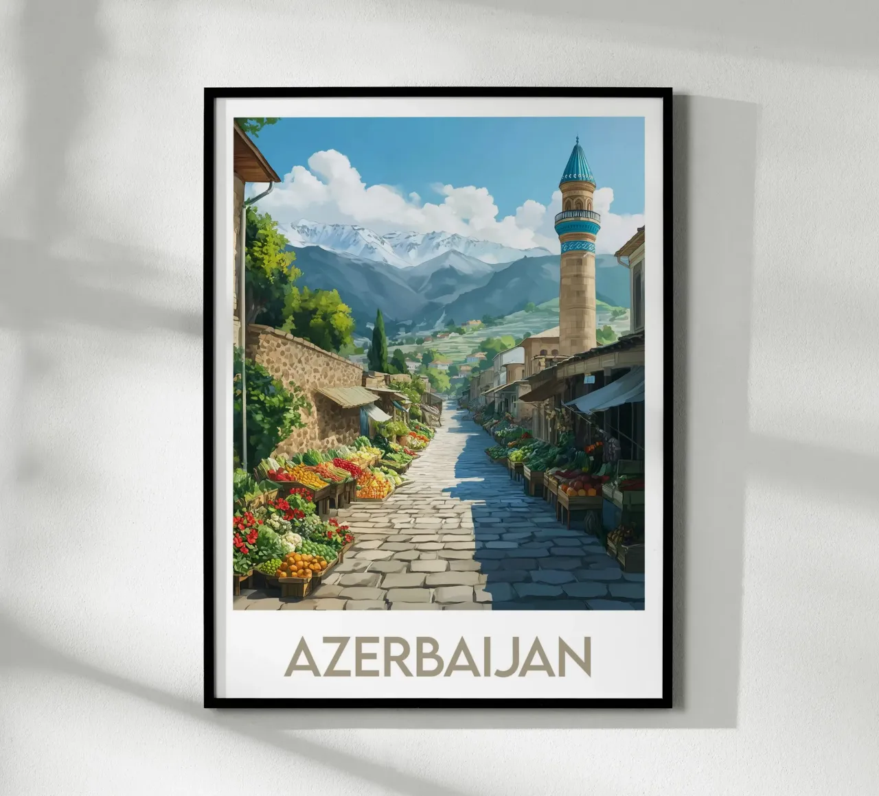 Poster dell'Azerbaigian carta hahnemühle da Frame the World