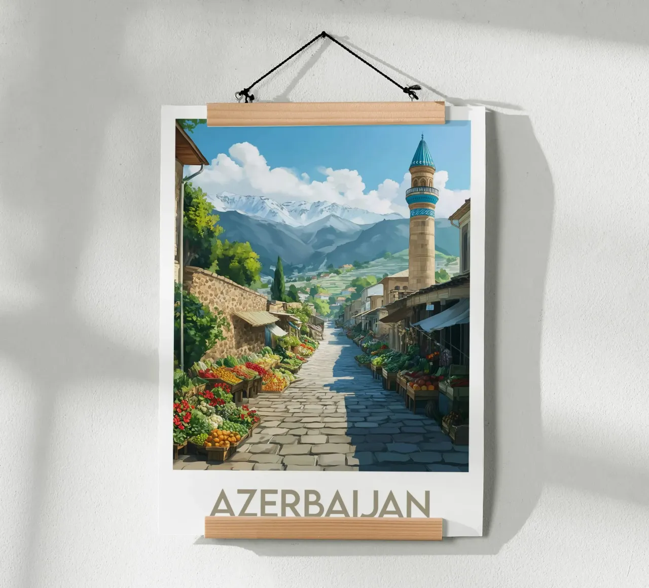 Poster dell'Azerbaigian carta hahnemühle da Frame the World