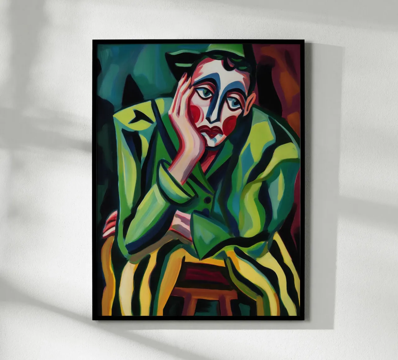 Der Müde Clown | Expressionistische Malerei Hahnemühle von Autofocus