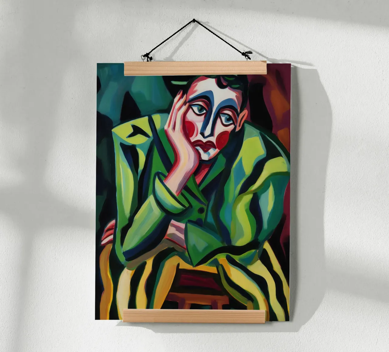 Der Müde Clown | Expressionistische Malerei Hahnemühle von Autofocus