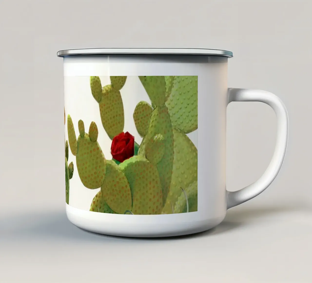 Giardino dei cactus II tazza in smalto da Cassia Beck Collage
