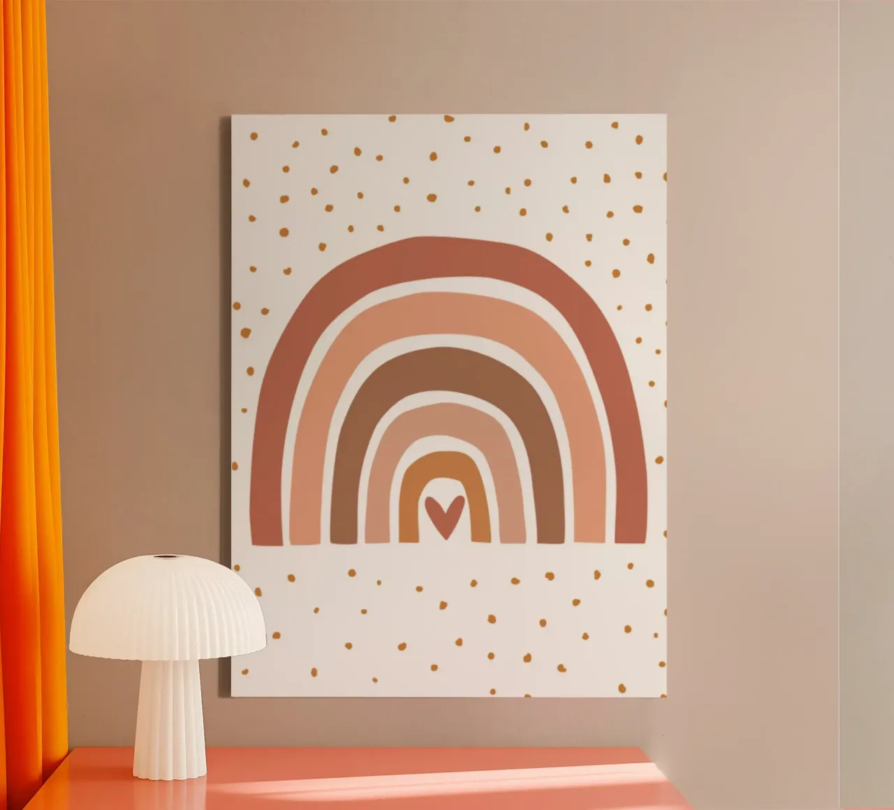 Boho Regenboog Print, Decor Kinderkamer canvas van Little Lola