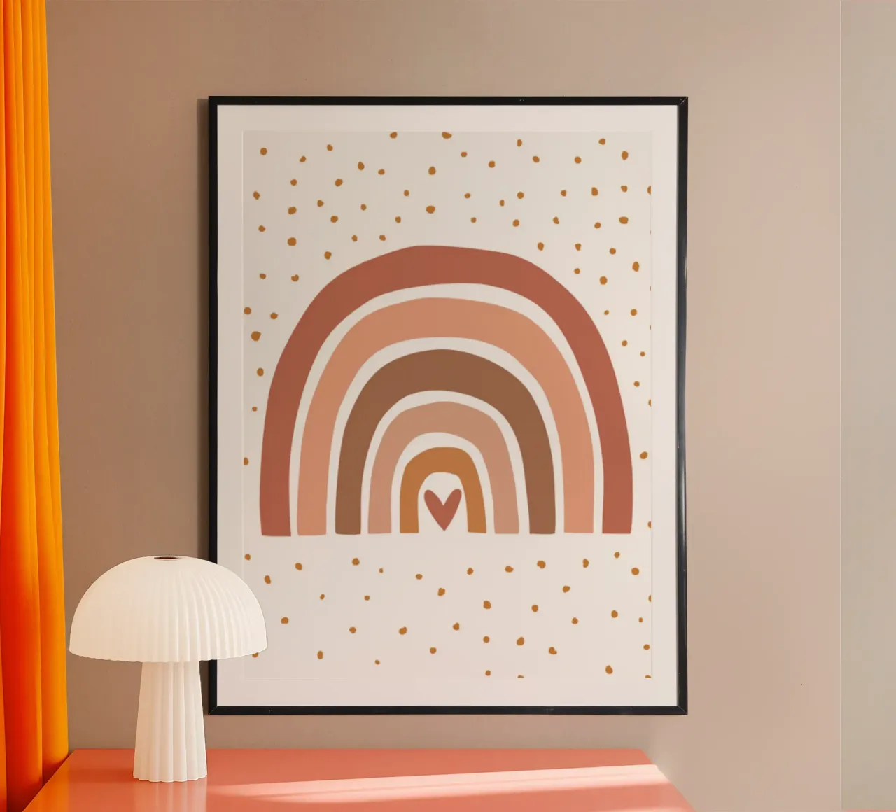 Stampa arcobaleno bohémien, arredamento per cameretta dei bambini poster con telaio in legno da Little Lola