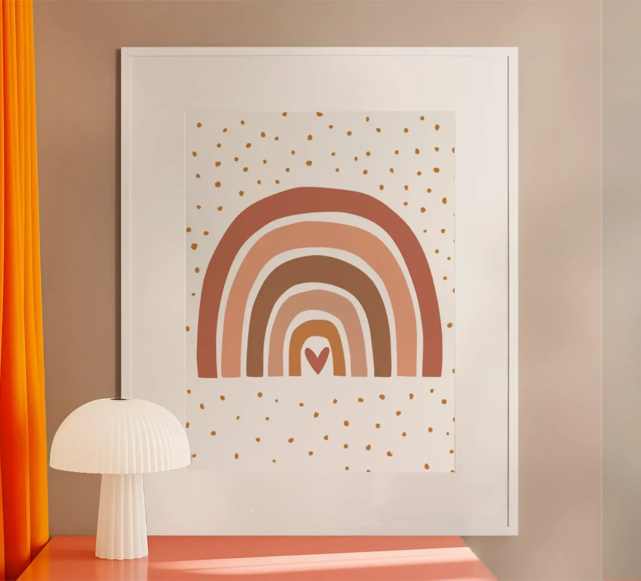 Stampa arcobaleno bohémien, arredamento per cameretta dei bambini poster con telaio in legno da Little Lola