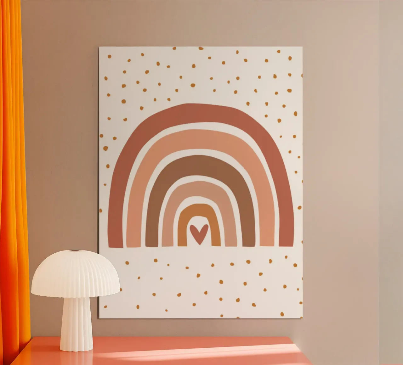 Stampa arcobaleno bohémien, arredamento per cameretta dei bambini poster con telaio in legno da Little Lola