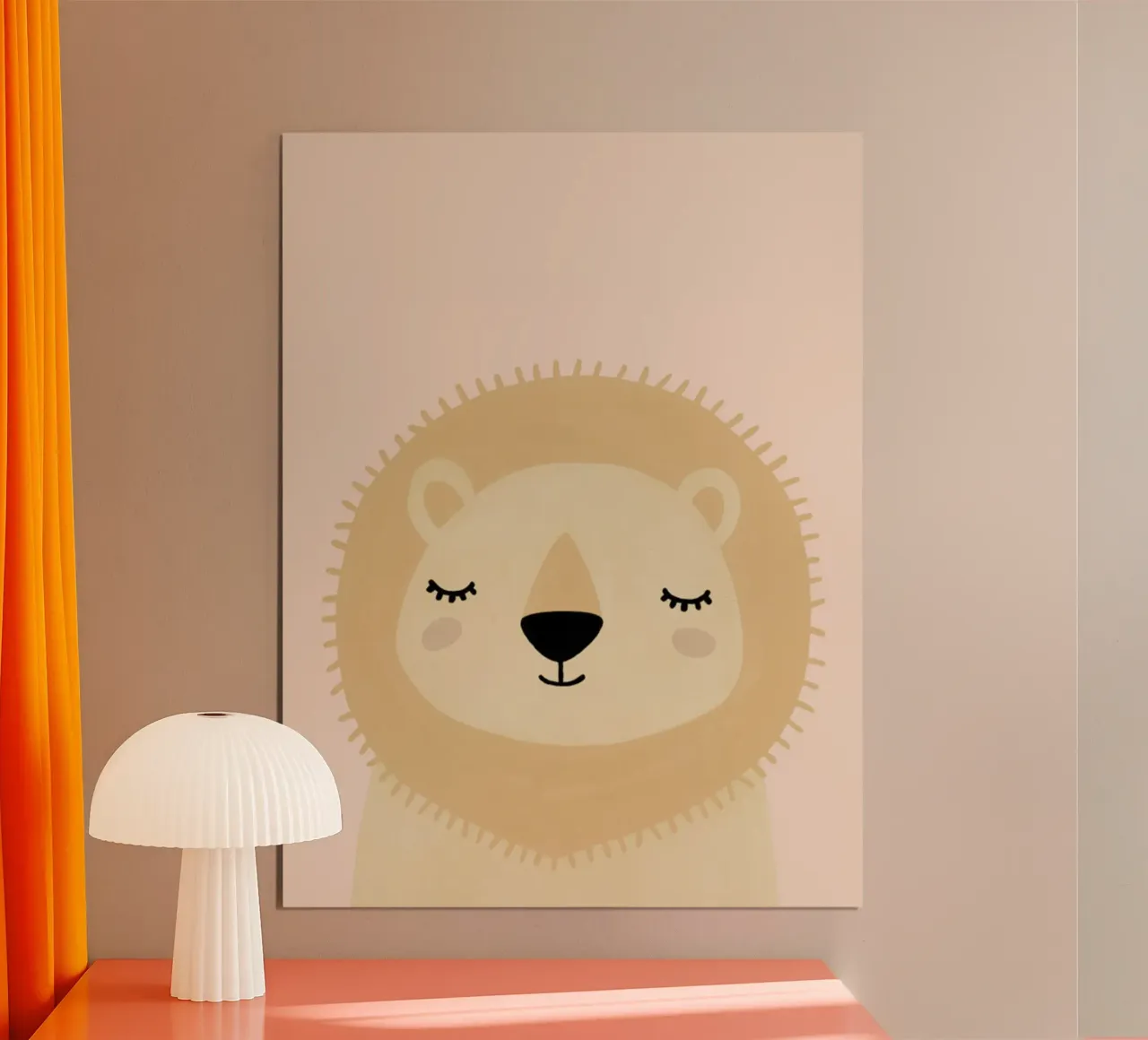 Poster del leone, vivaio Safari, stampa animale poster con telaio in alluminio da Little Lola