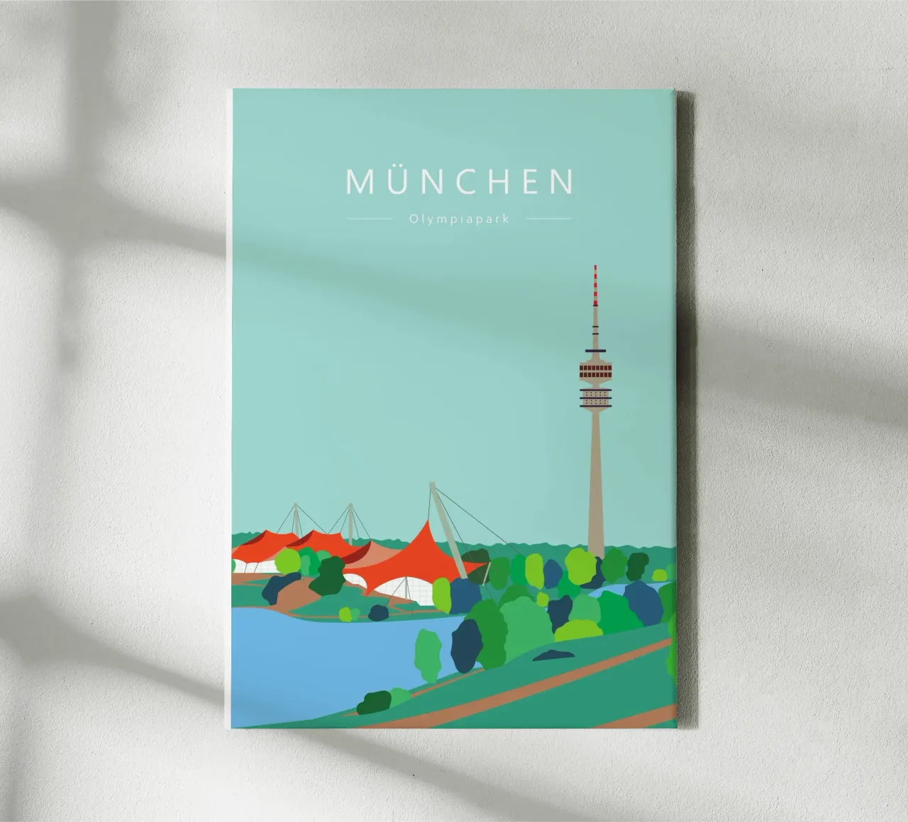 München, Olympiapark mit Olympiaturm, Bayern canvas by Taimanta