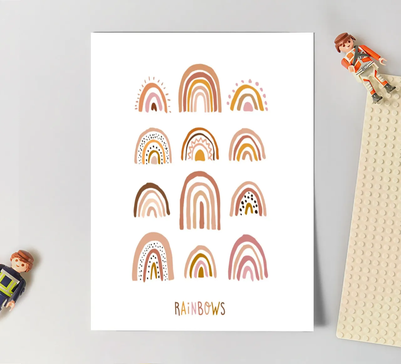 Boho Rainbow Print, Kids Wall Art stickervel van Little Lola