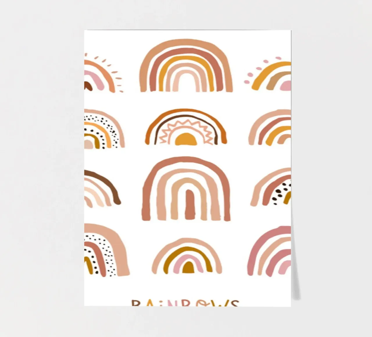 Boho Rainbow Print, Kids Wall Art stickervel van Little Lola