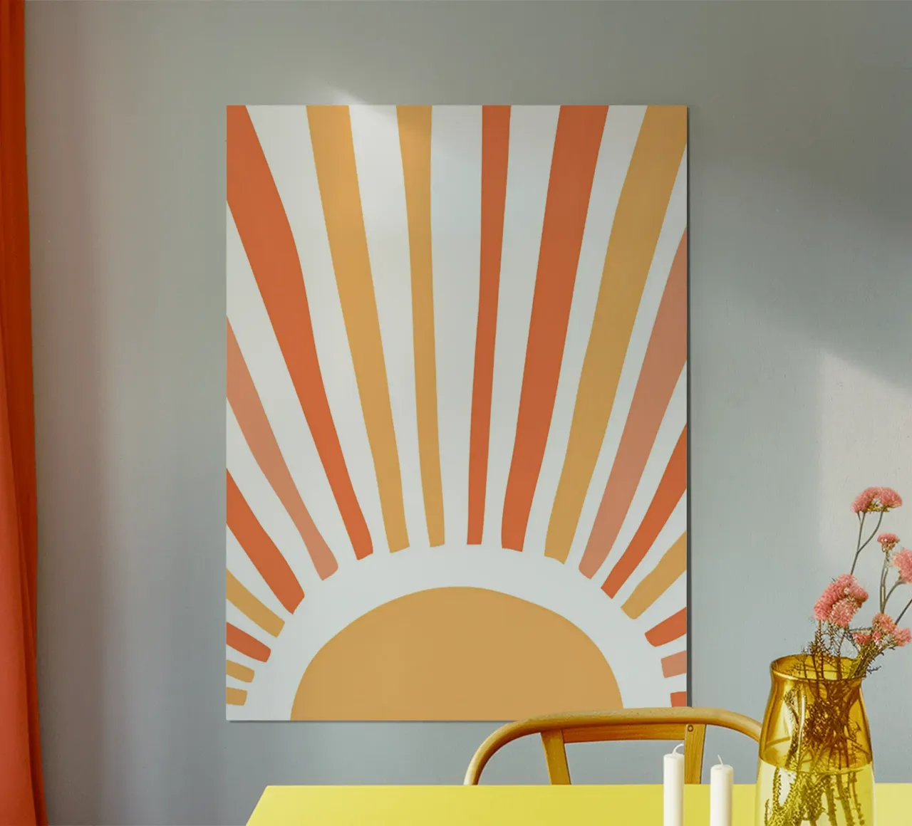 Poster con raggi di sole, arte per la camera dei bambini, stampa vivace poster con telaio in alluminio da Little Lola