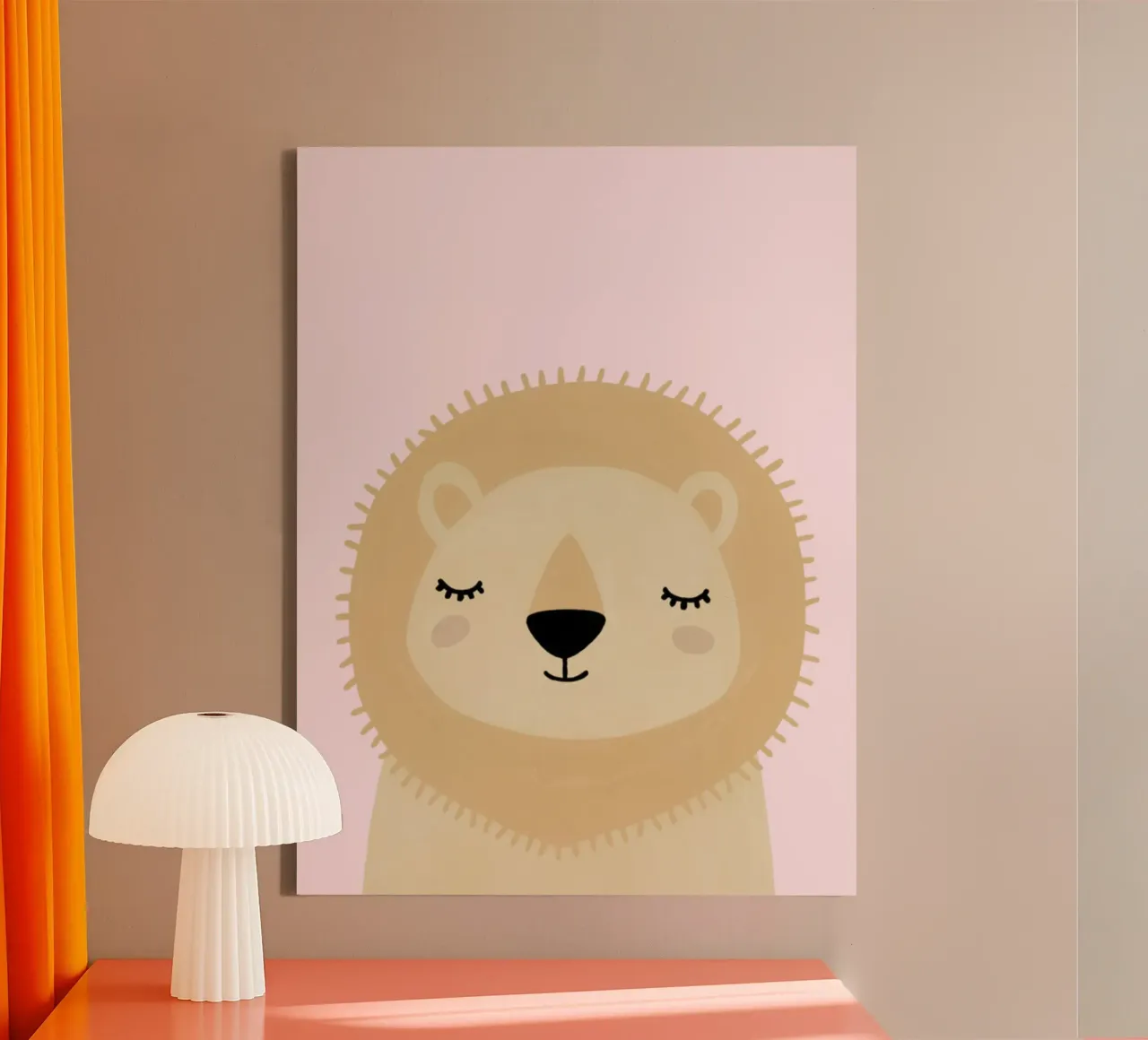 Little Lion Print, Safari Wall Art canvas by Little Lola