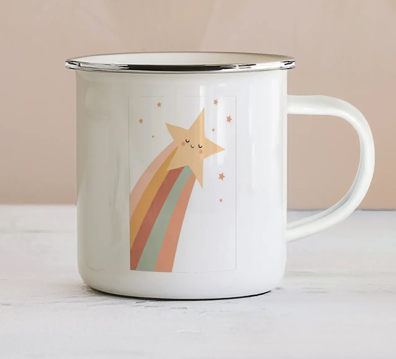 Stella cadente arcobaleno tazza in smalto da Little Lola