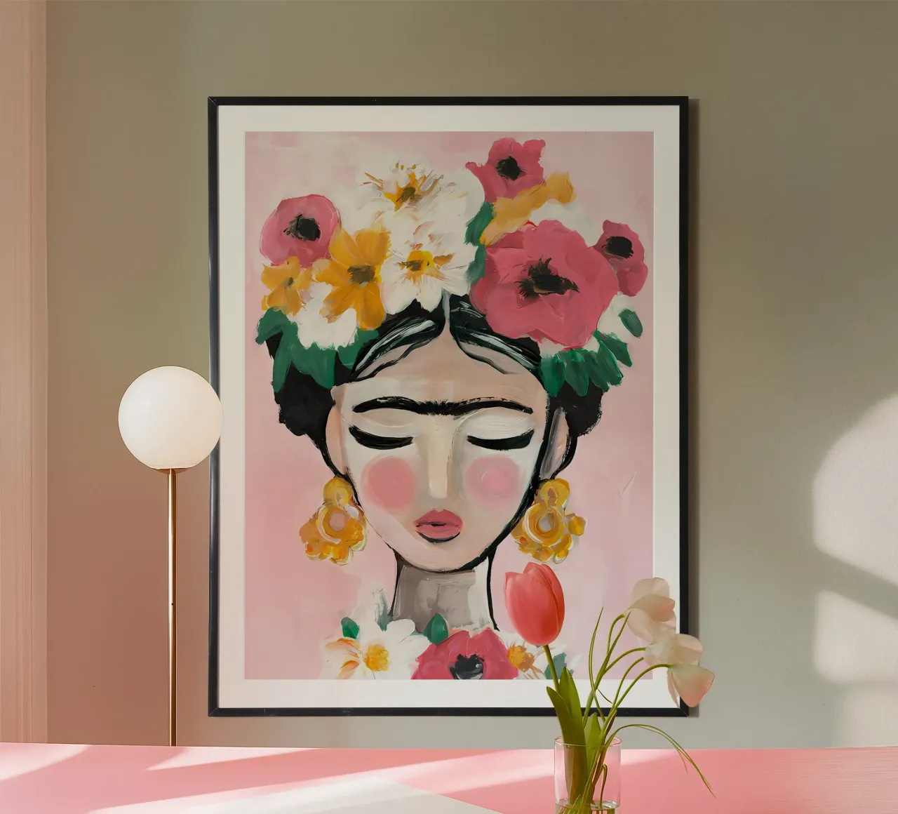 Frida Kahlo, Frida, Stampa floreale Frida poster da Boheme