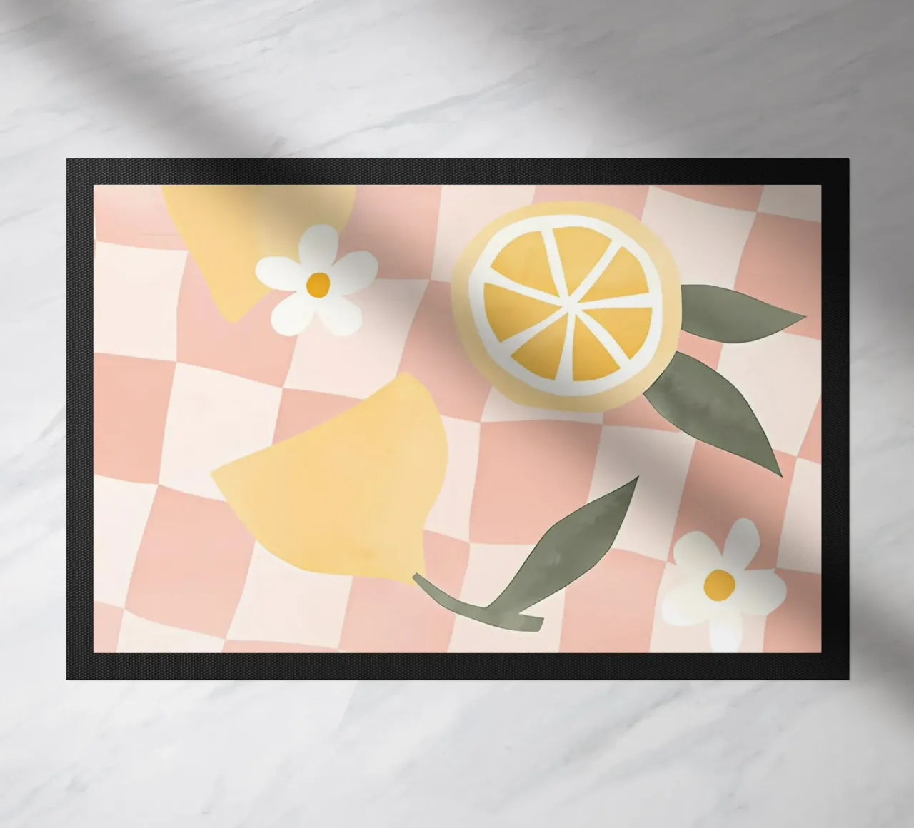 Zitrone Druck, Zitrone Poster, Obst Kunst Fußmatte von Boheme