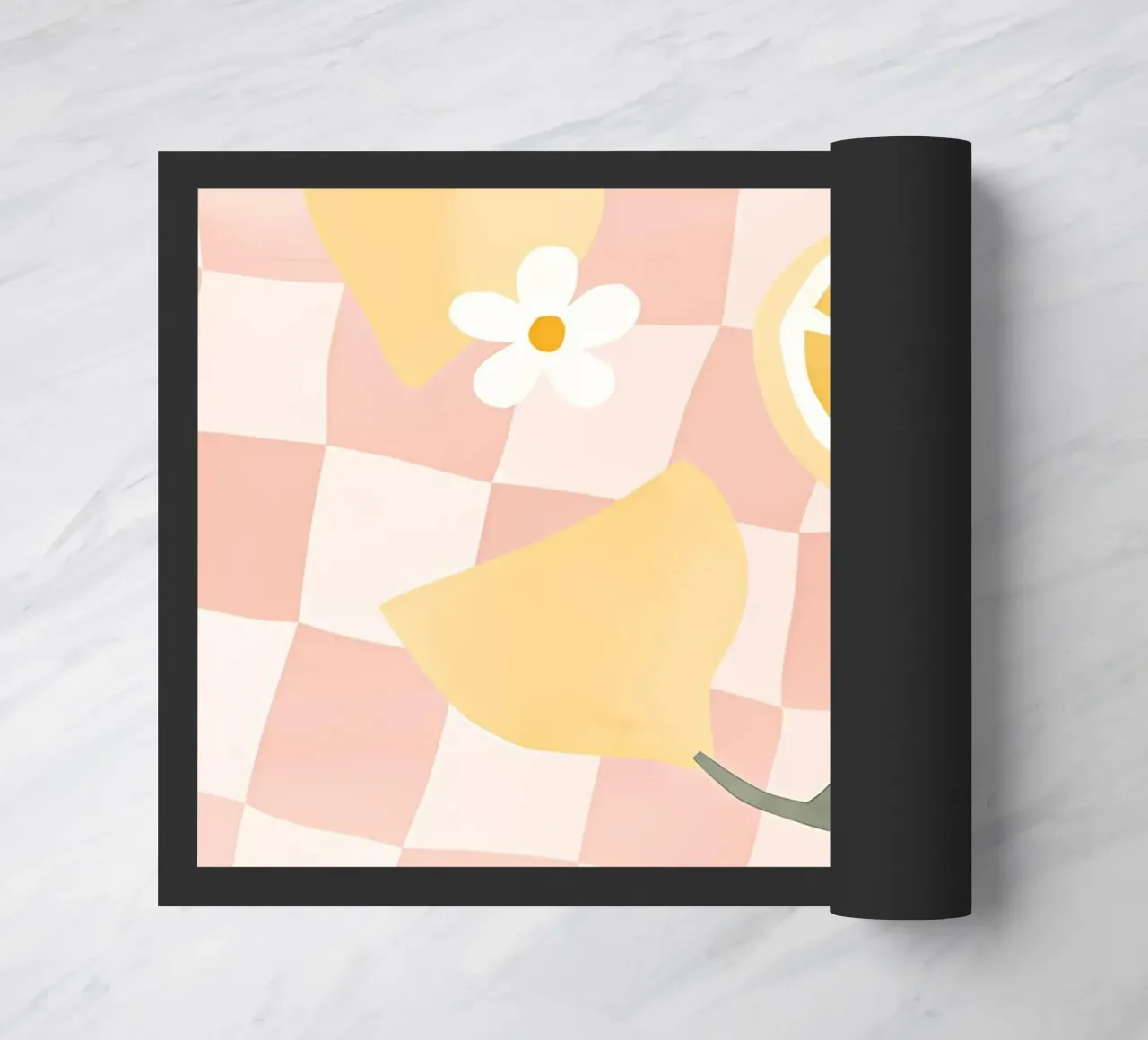 Zitrone Druck, Zitrone Poster, Obst Kunst Fußmatte von Boheme