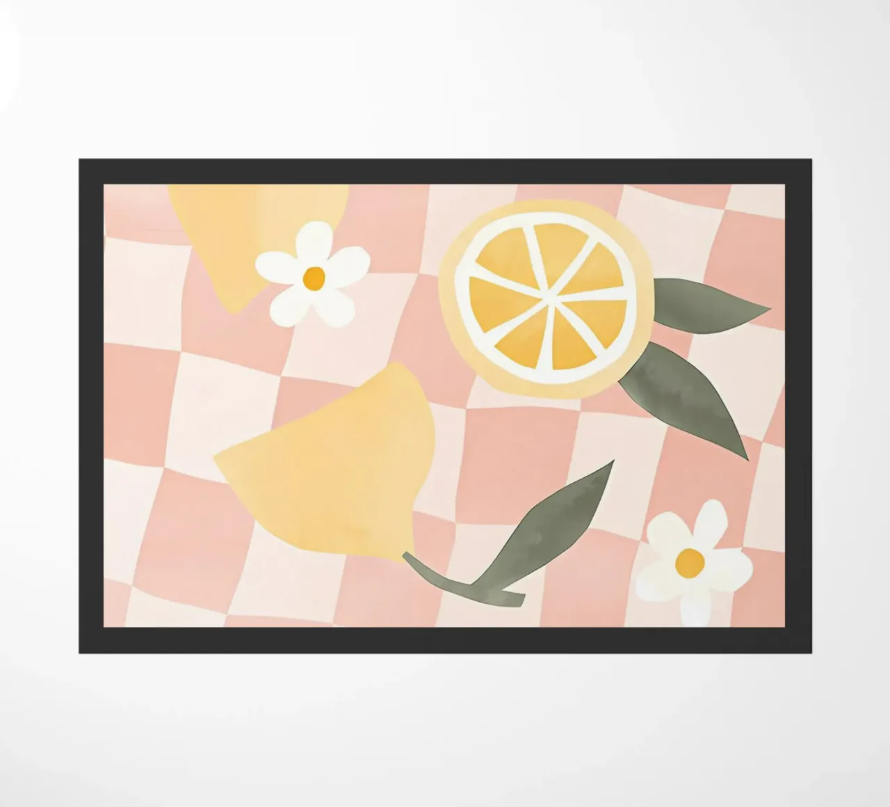 Zitrone Druck, Zitrone Poster, Obst Kunst Fußmatte von Boheme