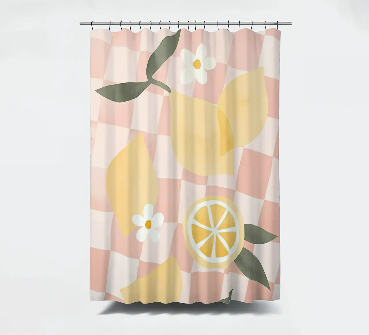 Imprimé sur le citron, poster sur le citron, art sur les fruits rideau de douche de Boheme